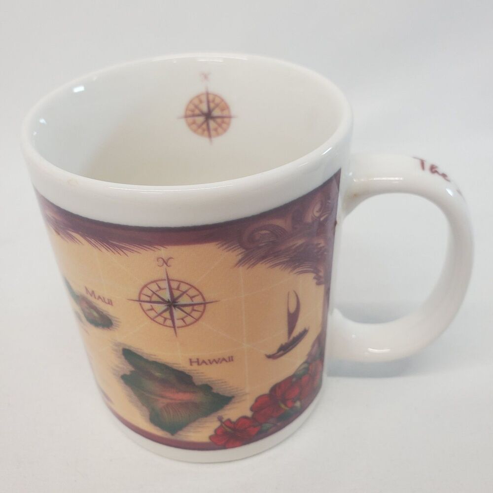 Hawaiian Island Chain The Sandwich Islands Mug Nautical Compass Pacific Traders